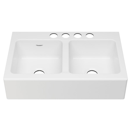 American Standard Delancey 36x22 Apron Cast Iron Kitchen Sink, Brilliant White 77DB36220A.308